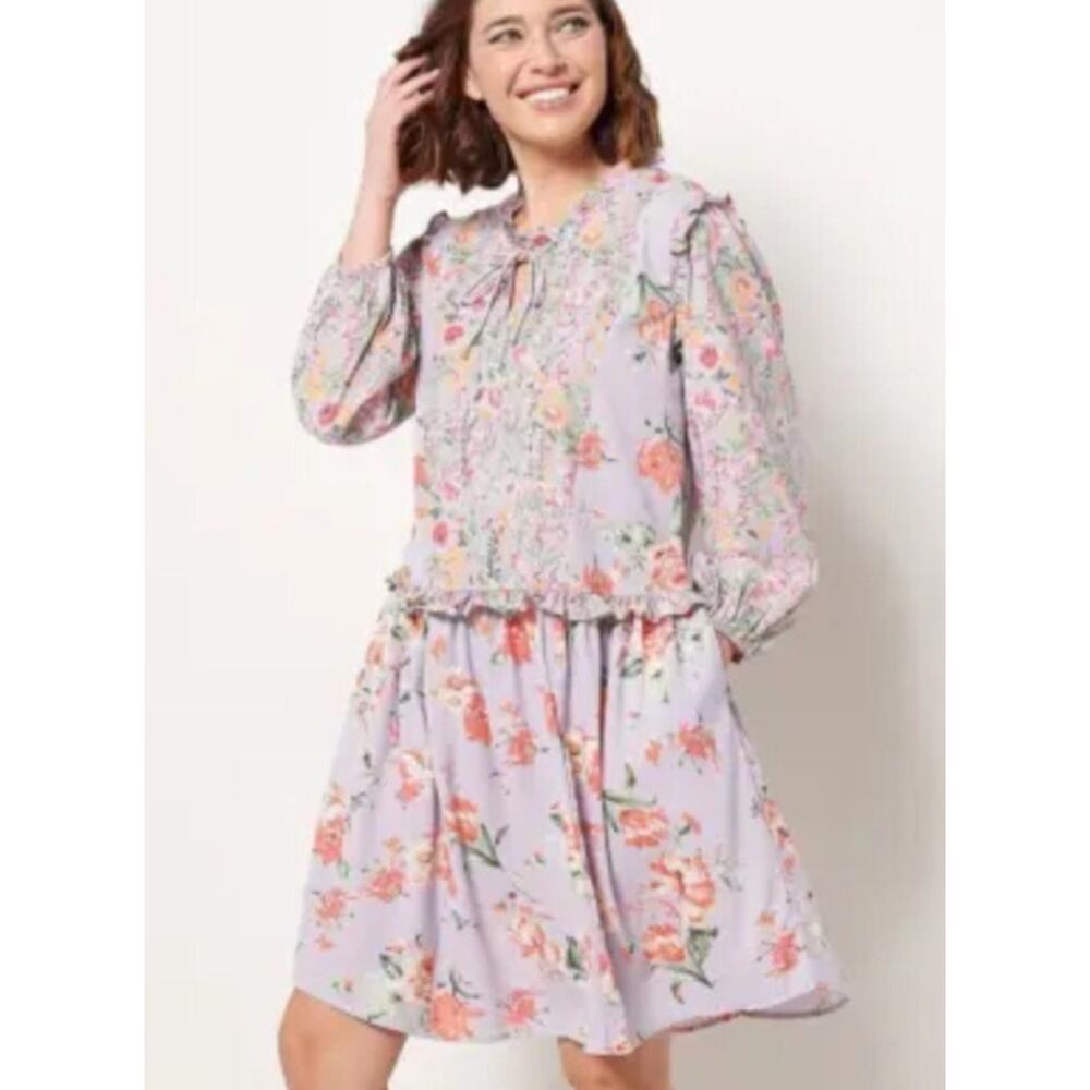 Tolani Collection Long Sleeve Peasant Dress Womens XL Cottagecore